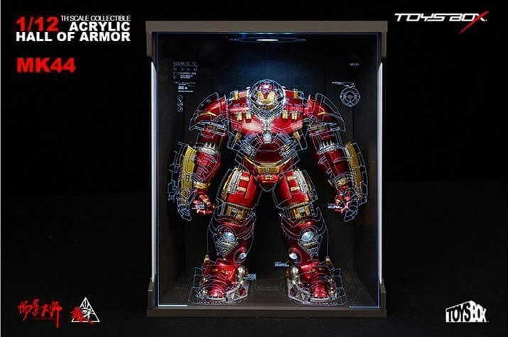 1:12 Iron Man MK44 Hulkbuster Acrylic Hall of Armor Display Box Plastic Model