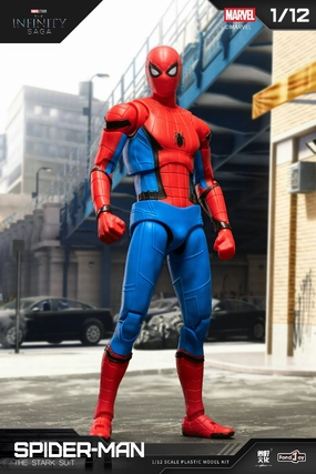 1:12 Spider-Man The Stark Suit Action Figure Model Kit Amphibian Statue Movie Model