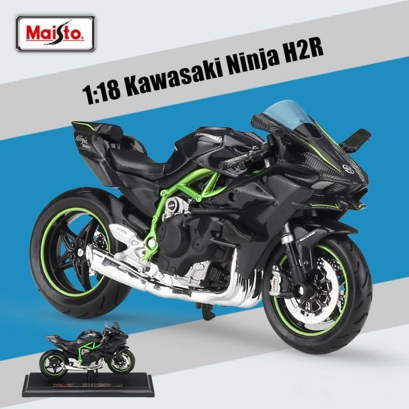 1:18 Kawasaki Ninja H2R Motorcycle Alloy Model Car Character Model