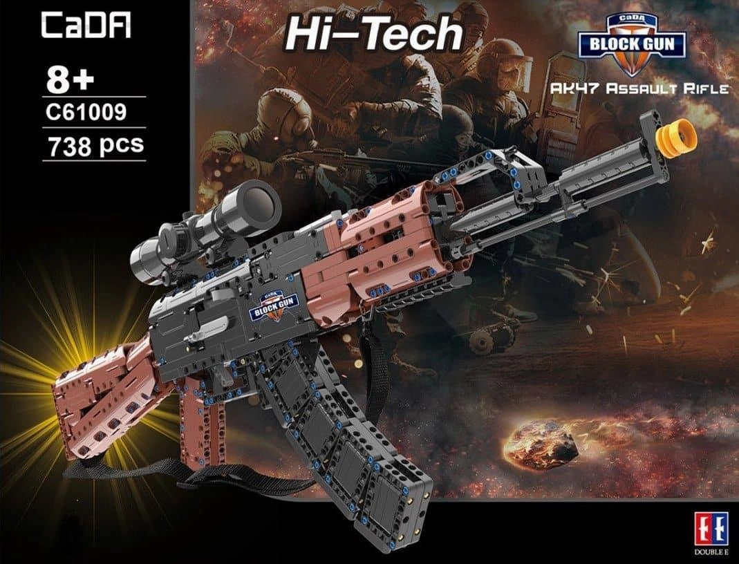 1:1 AK-47 Assault Rifle Machine Gun Building Blocks Set (with Scope) Judges' Choice