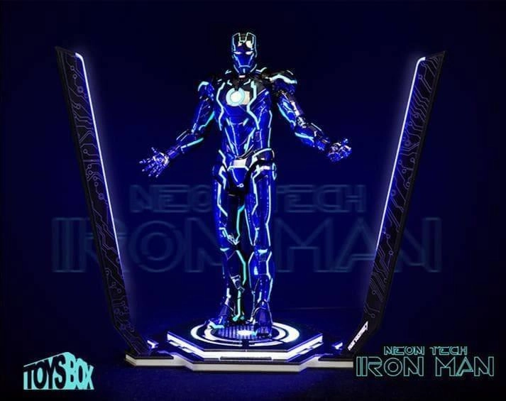 Abstract Form 1:6 Neon Tech Iron Man LED Light Display Base Stage