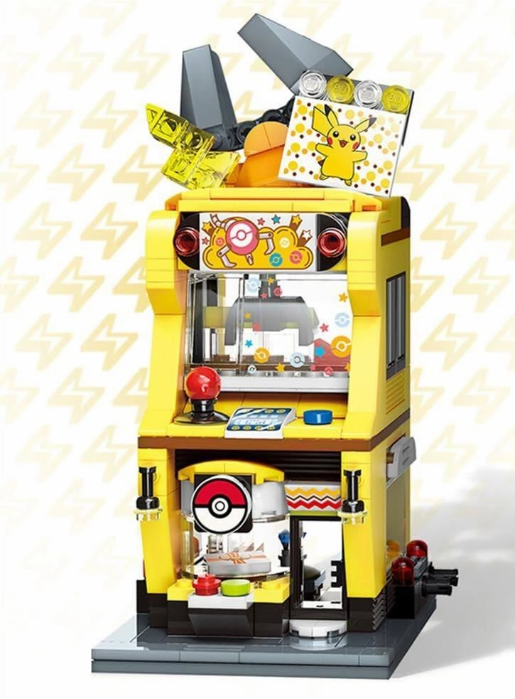 Fantasy Product Movie Toy Pikachu Claw Crane Machine Scene Building Blocks Set