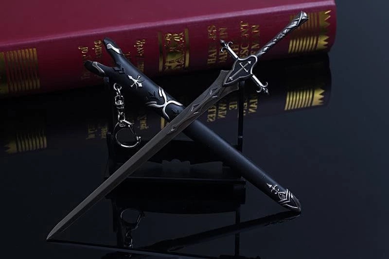 Rococo Sculpture Articulated Joint Black Saber Siegfried Balmung Metal Sword Replica