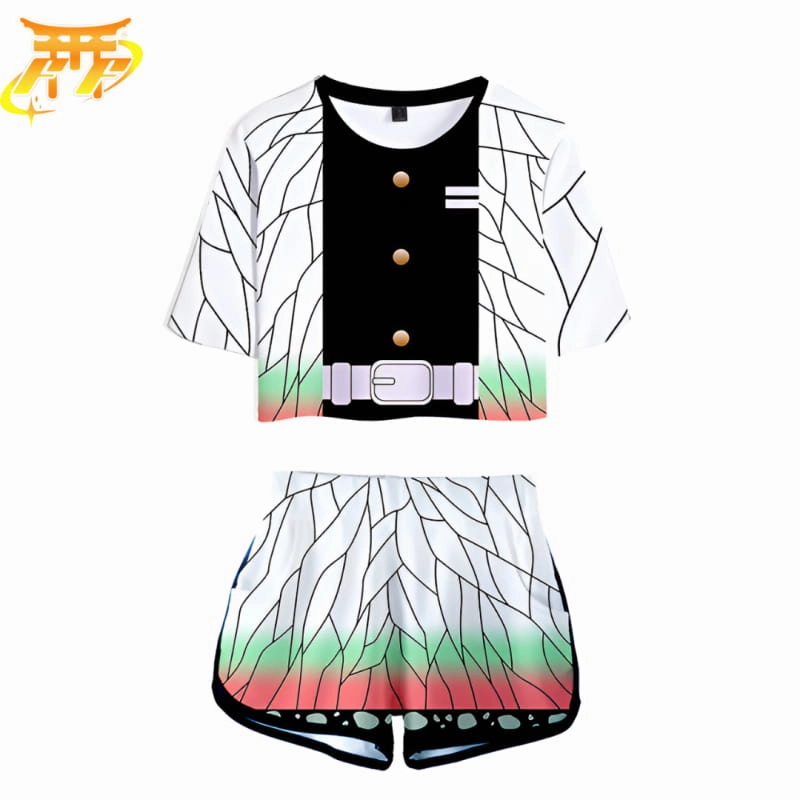 Pyjama Femme Kocho Blanc et Noir - Demon Slayer? Anatomy Figure