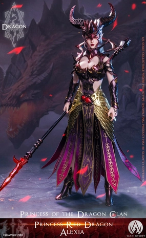 1:6 Alexia Princess Red Dragon Seamless Figure Timeless Treasure Mythological God