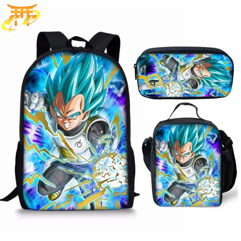 Cartable avec Trousse et Sacoche Vegeta SSB Final Flash - Dragon Ball Z? Sky Cool EasyCareMaterial