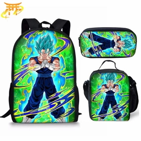 Cartable avec Trousse et Sacoche Vegeto SSJ Blue - Dragon Ball Z? CompactPackability StainResistant Fabric