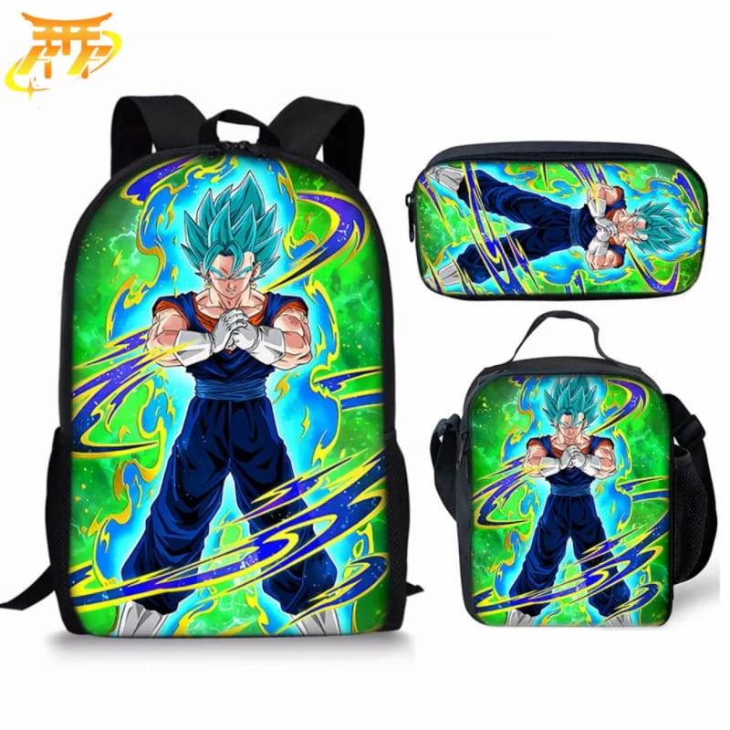 Cartable avec Trousse et Sacoche Vegeto SSJ Blue - Dragon Ball Z? CompactPackability StainResistant Fabric