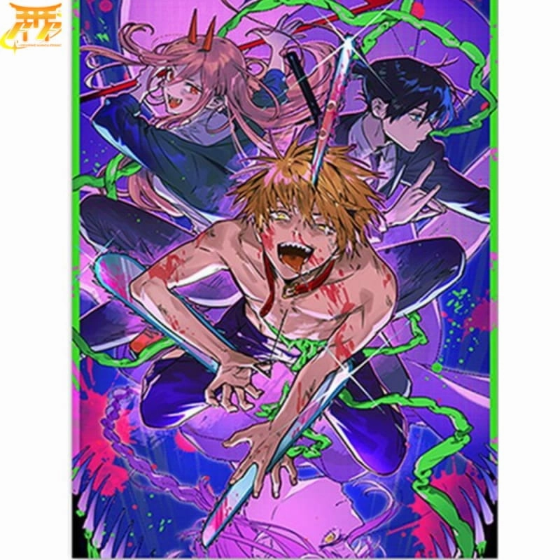 Poster Equipe Aki "Fight" - Chainsaw Man? Anime Merchandise Robot Sculpture