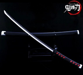 Kamado Tanjiro Black Sword Nichirin Blade Metal Replica Museum Gift PVC Art