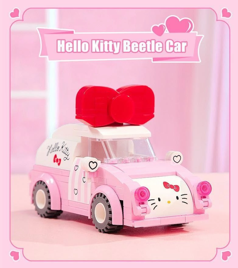 Hello Kitty Beetle Car Building Blocks Set Vinyl Article Leisure Activity