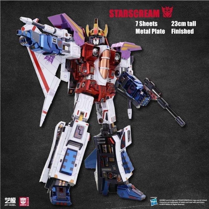 Metallic Finish Art Object Transformers Starscream Metal Assembly Kit