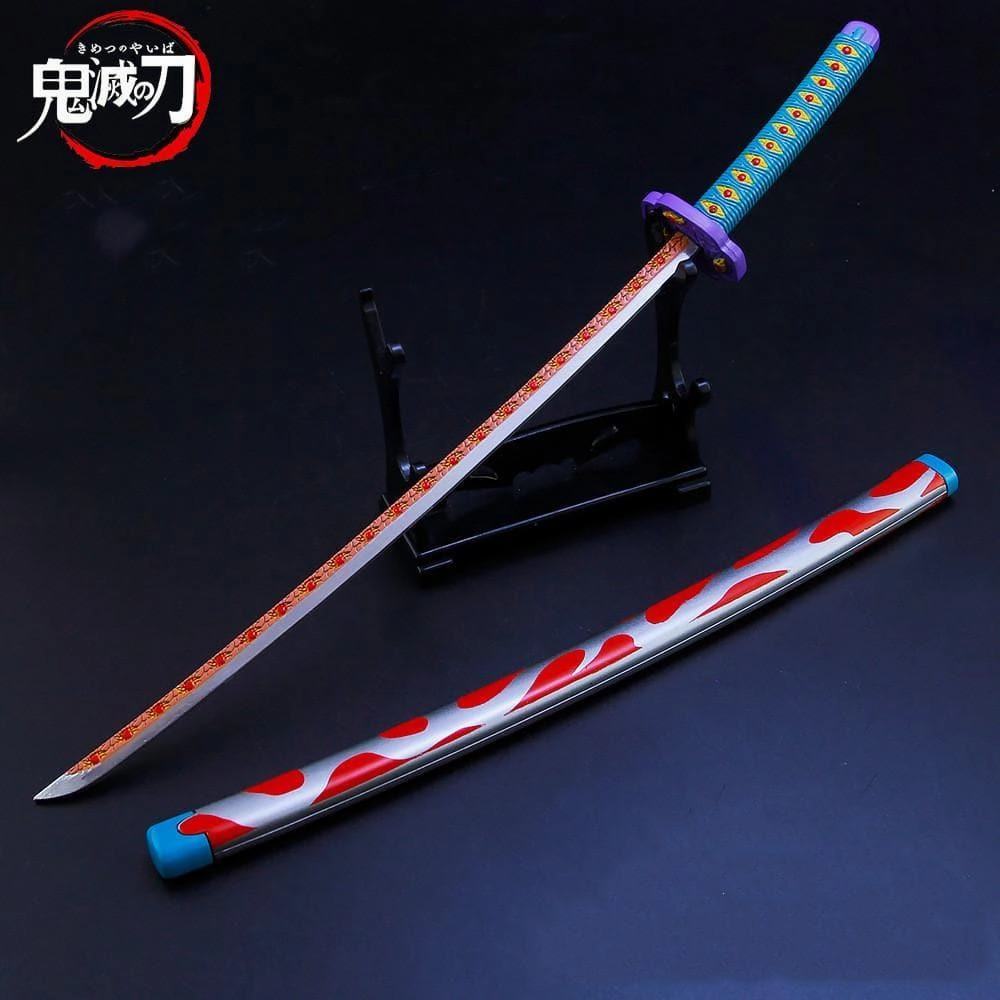 Ancient Sculpture Biology Model Kokushibo Nichirin Blade Sword Metal Replica
