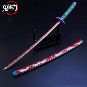 Ancient Sculpture Biology Model Kokushibo Nichirin Blade Sword Metal Replica