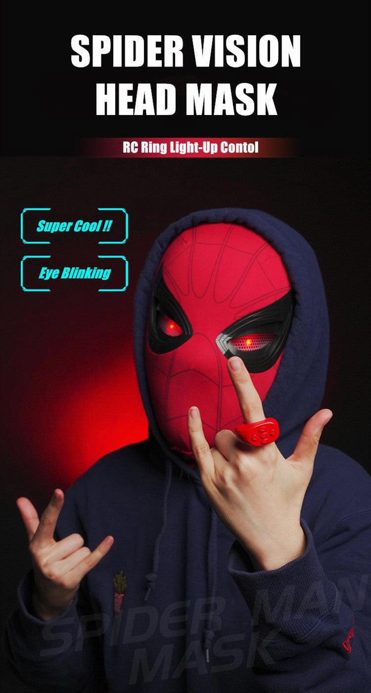 Smart Toy 1:1 Spider Vision Holland Light-Up Head Mask Cosplay