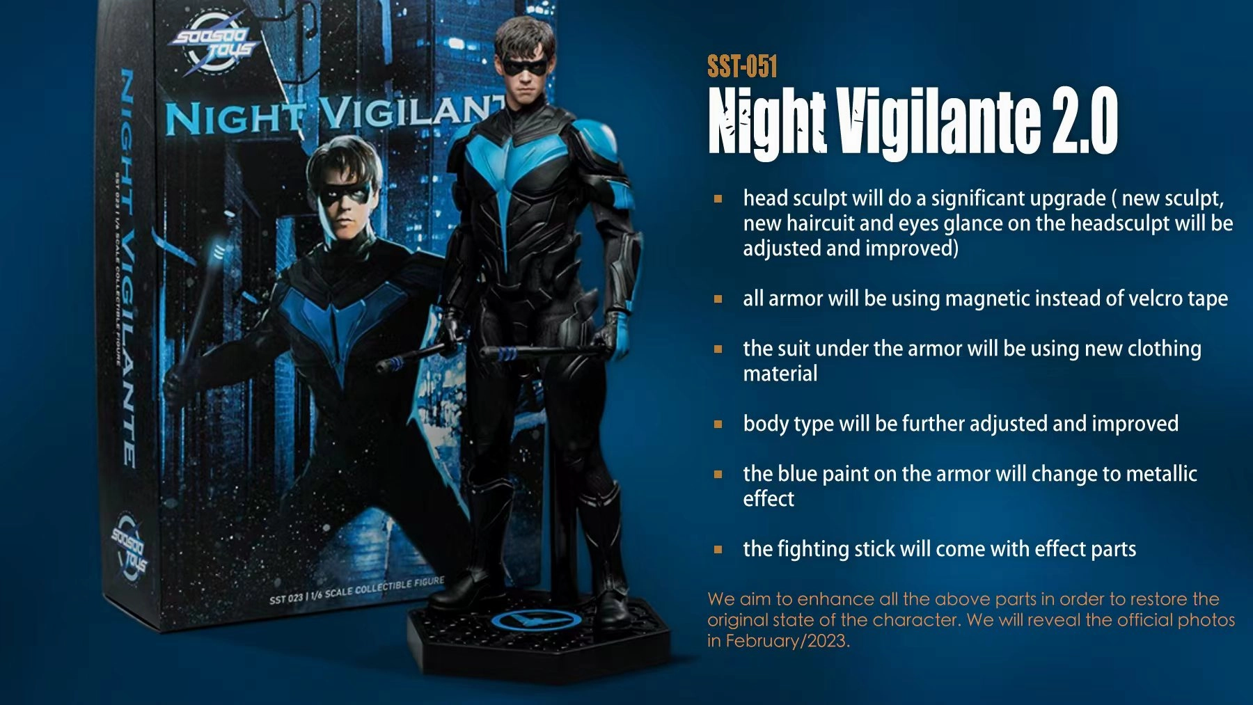 Vinyl Hobby Preorder! Soosootoys SST051 1/6 Scale Night Vigilante 2.0 Figure (UPDATED VERSION)