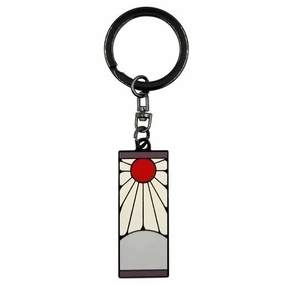Demon Slayer Tanjiro's Hanafuda Earring Metal Key Chain Dorm Room