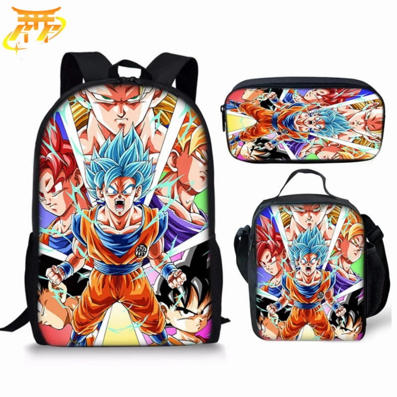 Cartable avec Trousse et Sacoche Les Transformations de Goku - Dragon Ball Z? ZeroRestrictionMobility Weather Guard