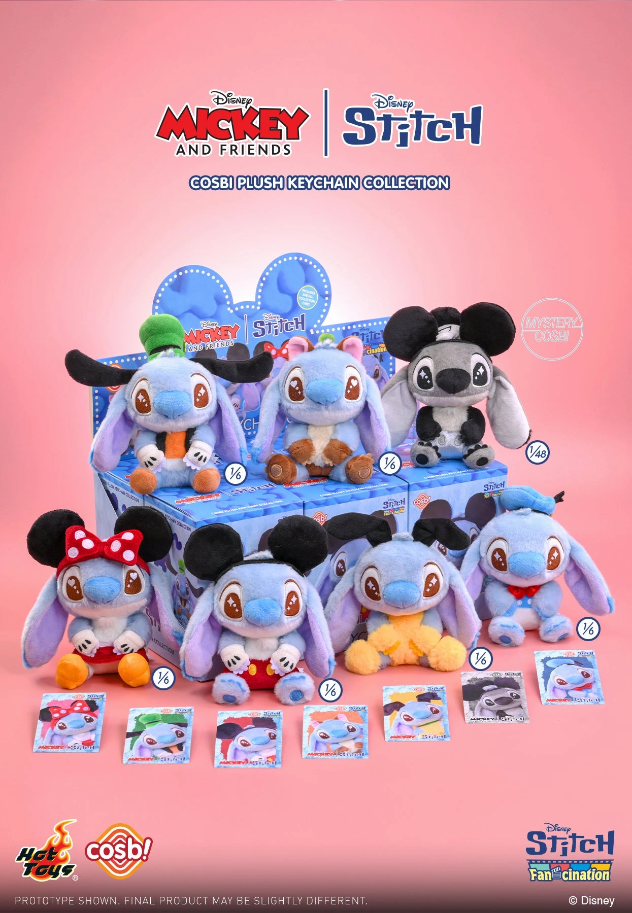 Pop Vinyl Hot Toys PPLU089N Stitch Mickey & Friends Stitch Cosbi Plush Keychain Collection