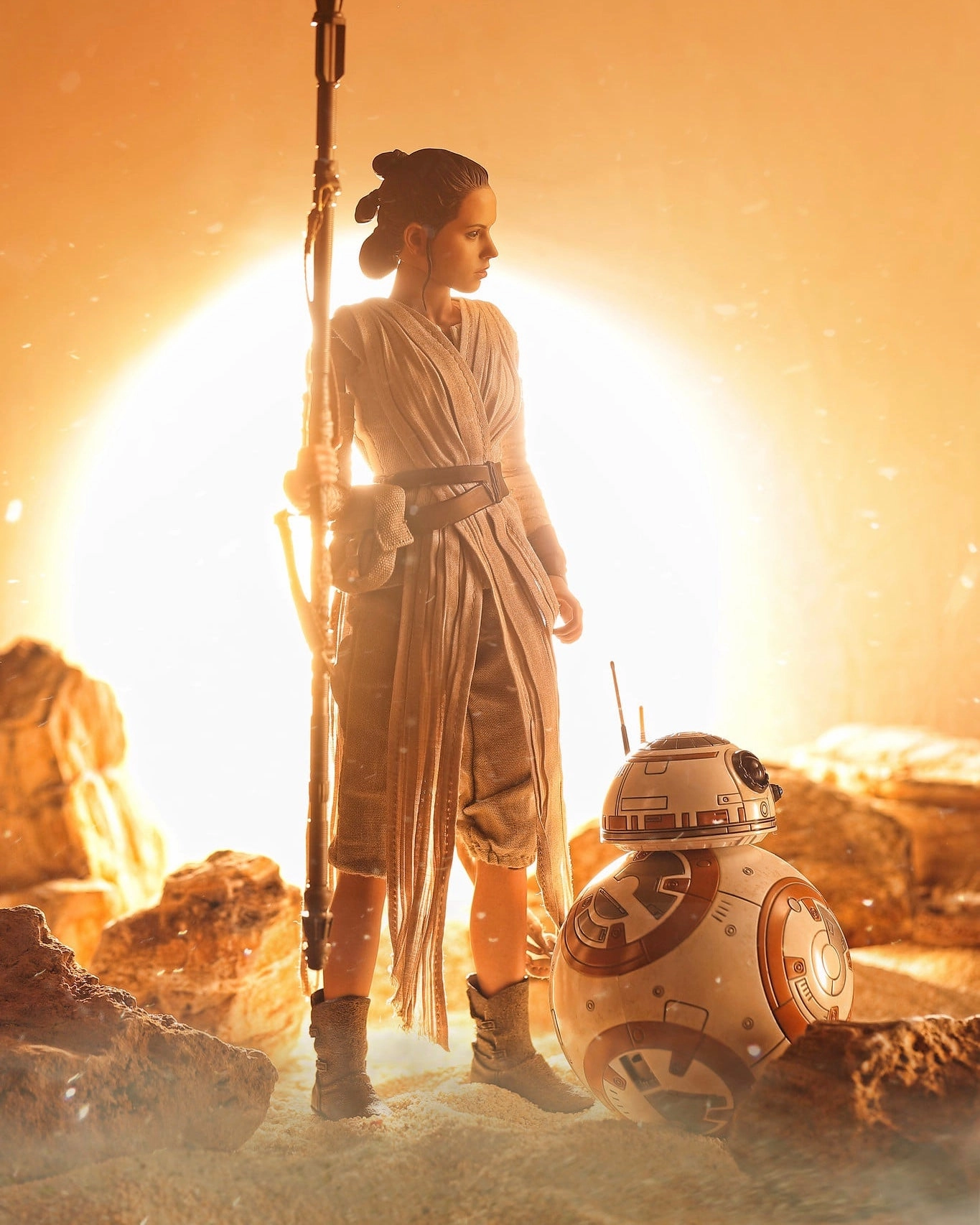 Hot toys MMS337 Star Wars The Force Awaken Rey and BB8 Premium Object Ocean Animal