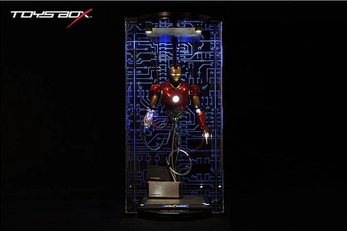1:6 Iron Man Construction Acrylic Hall of Armor Display Box Art Statue