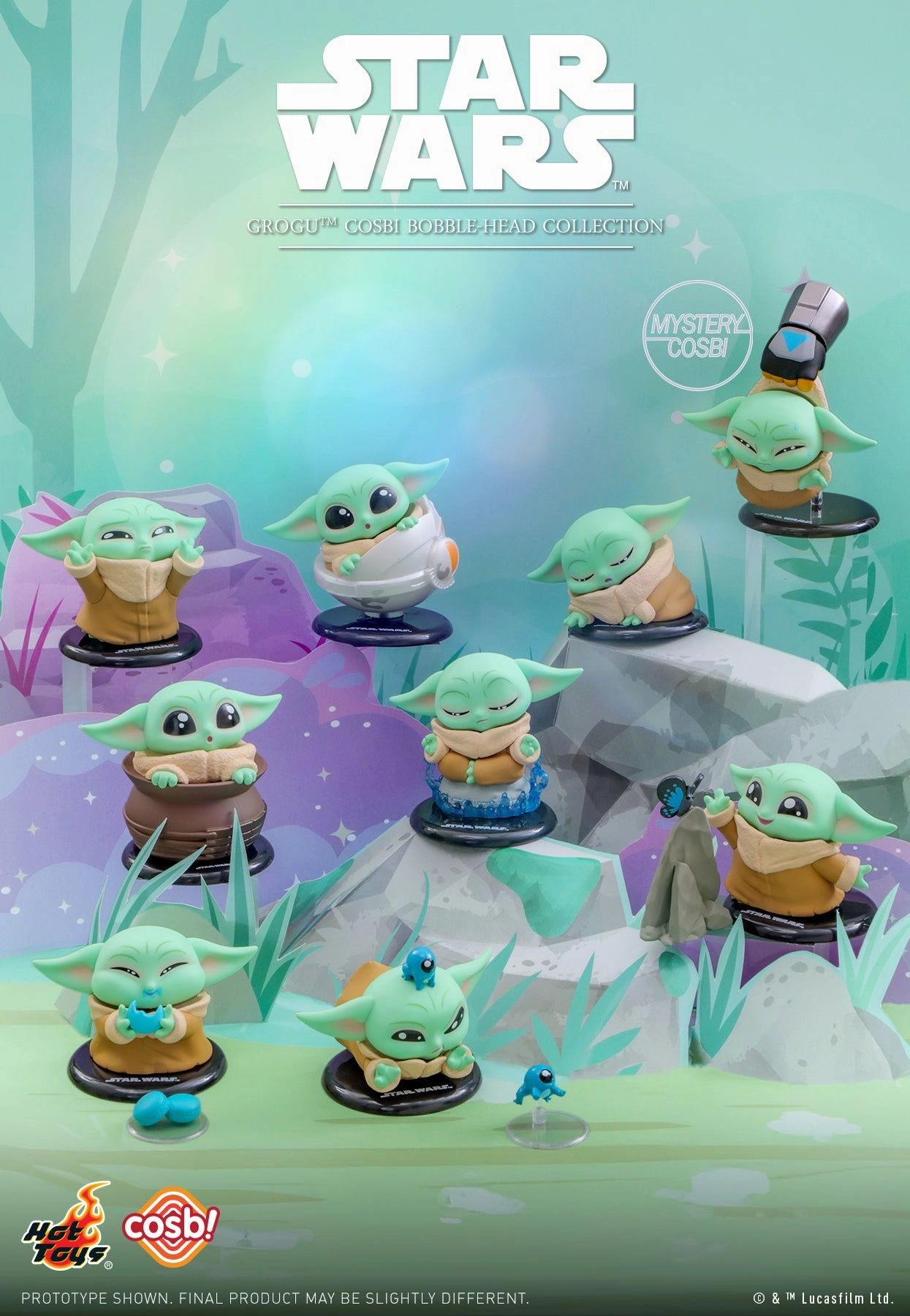 Hot Toys CBX250 Star Wars Grogu Cosbi Bobble-Head Collection Character Decor Robot Toy