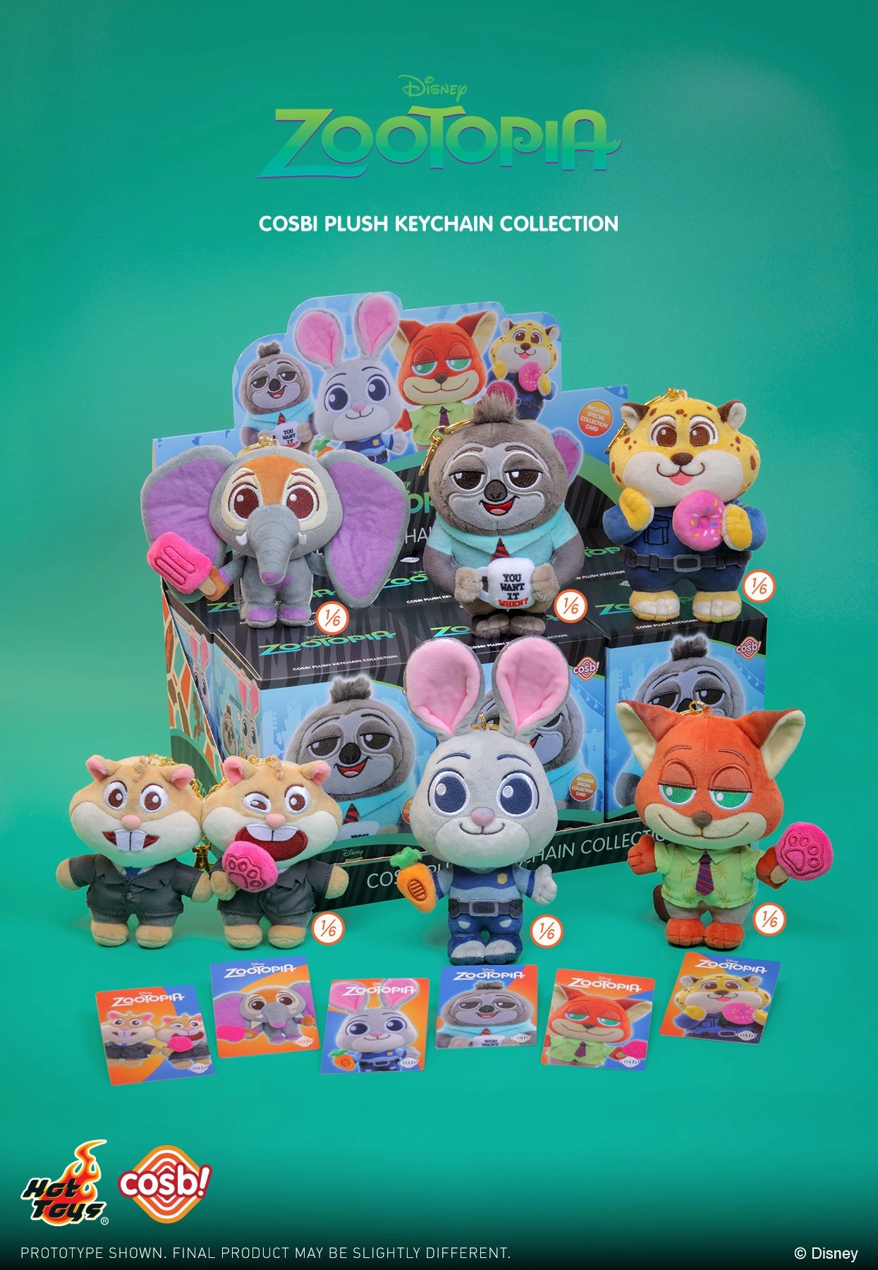 Folk Art Hot Toys PPLU074N Zootopia 2 Cosbi Plush Keychain Collection