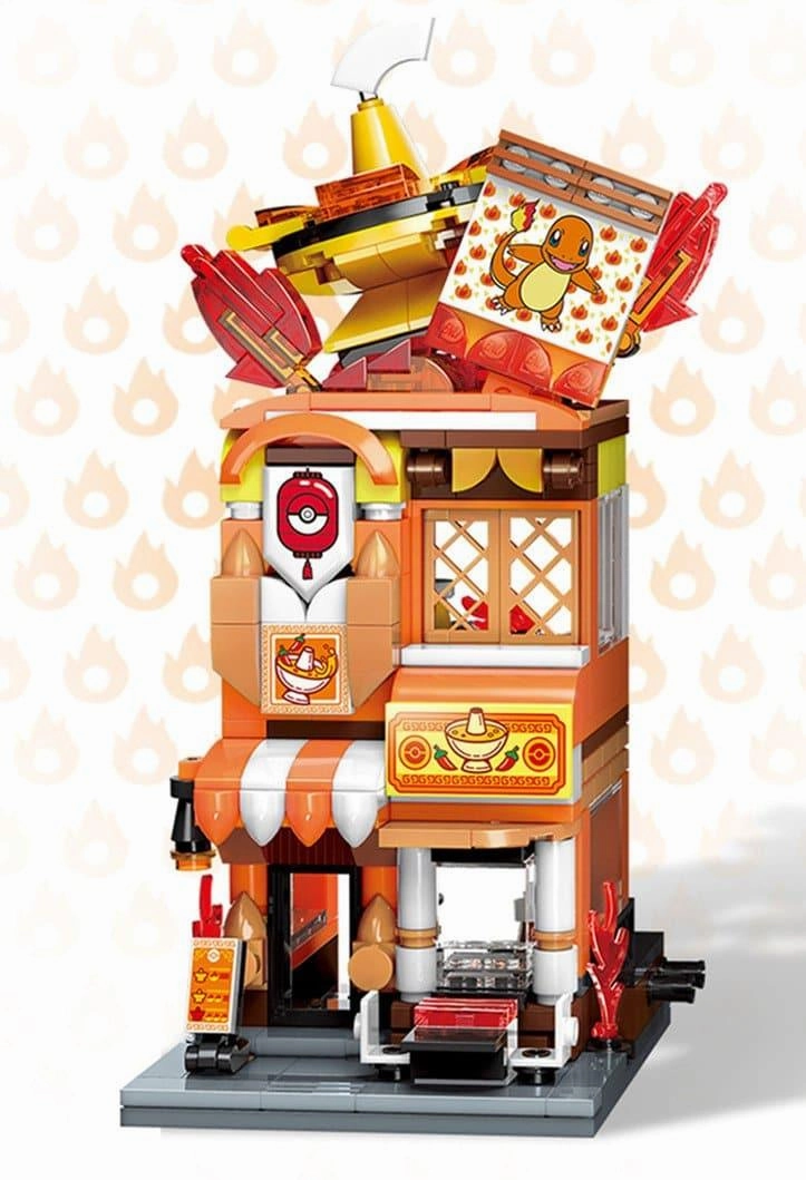 Limited Run Charmander Hotpot Restaurant Street Scene Building Blocks Set
