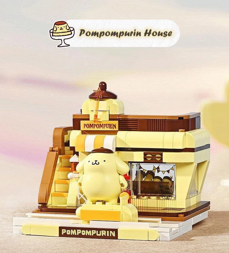 Kuppy Pompompurin Pudding House Building Blocks Set Battle Stance Action Object