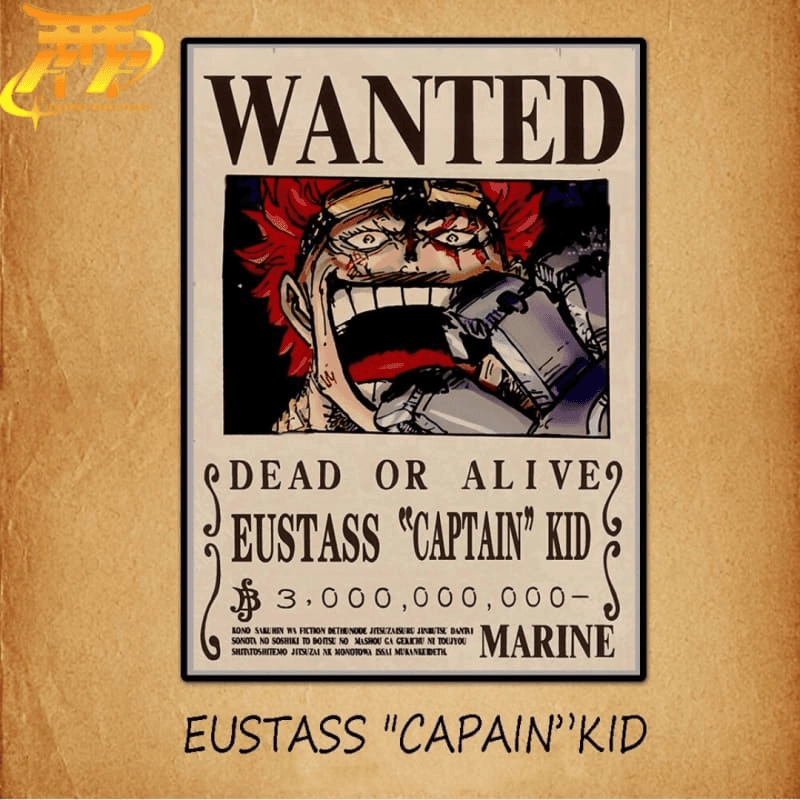 Poster Wanted Eustass "Captain Kid" - One Piece? Colorful pieces school setting