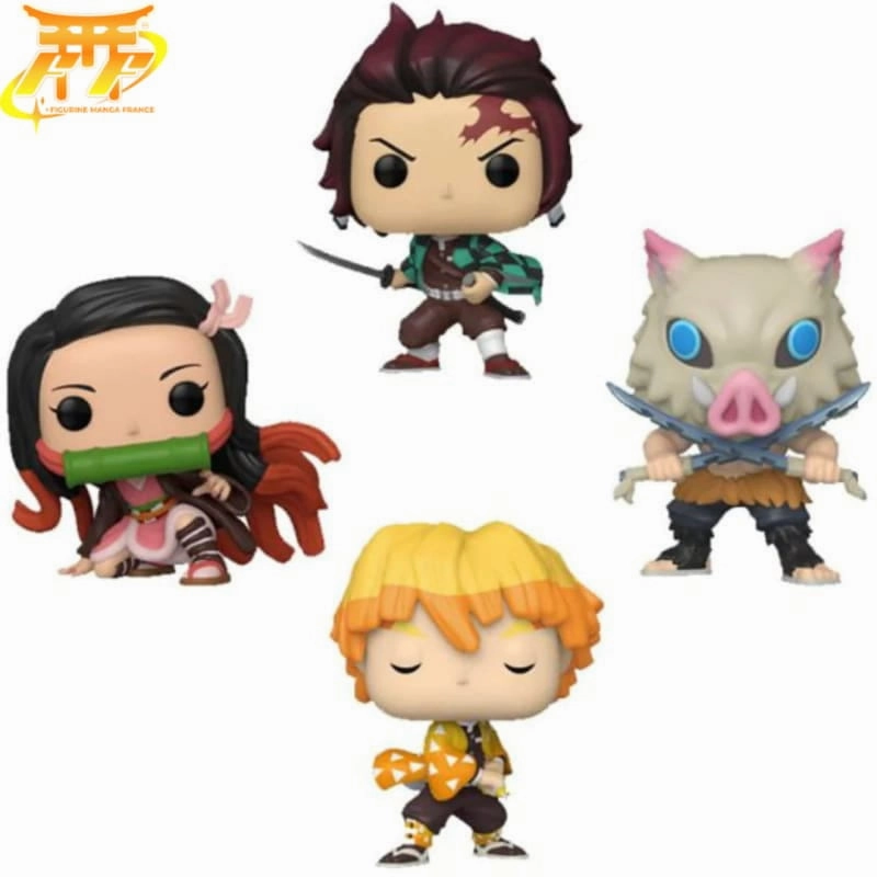 Collection Showcase Lot 4 Figurines POP Tanjiro, Zenitsu, Nezuko et Inosuke - Demon Slayer?