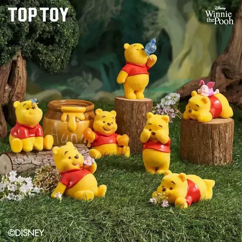 Winnie the Pooh Happy Everyday Flocking Mini Figure Shelving Decoration