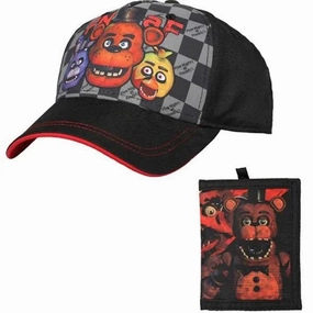 Sci-Fi Robot Five Nights at Freddy's Curved Bill Snapback Kid's Hat and Bi-fold Wallet