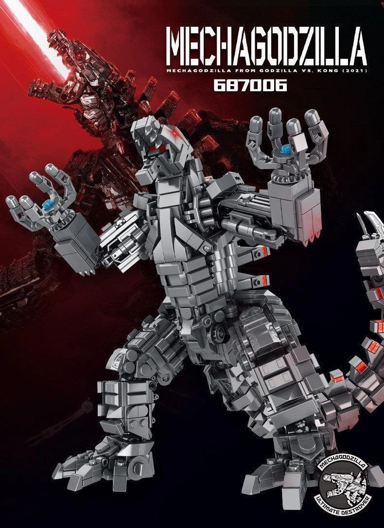 Chrome Plated Mecha Godzilla Medium Size Building Blocks