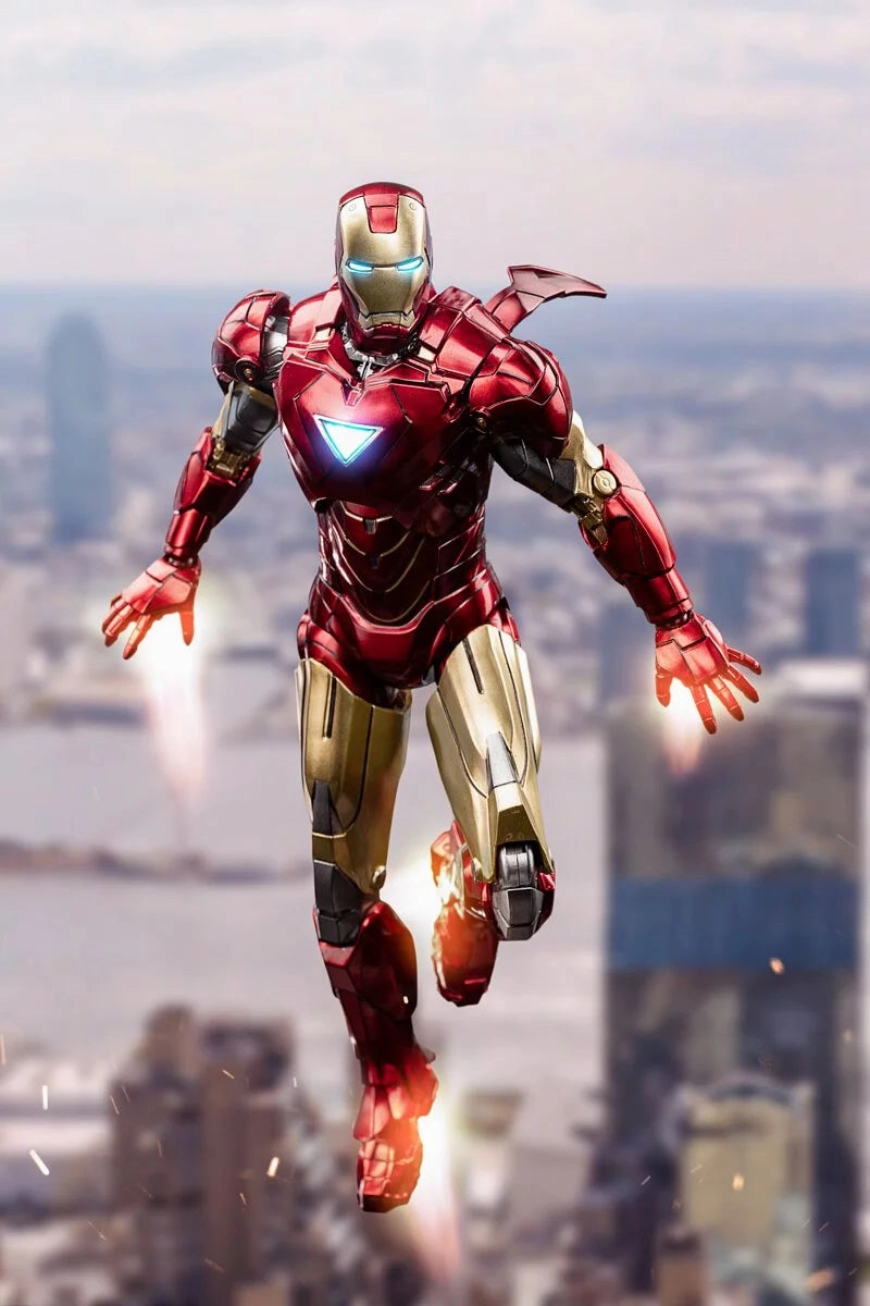 ZD Toys Iron Man Mark 6 1:10 Scale Collectible Figure (LED Version) Crystal Figure