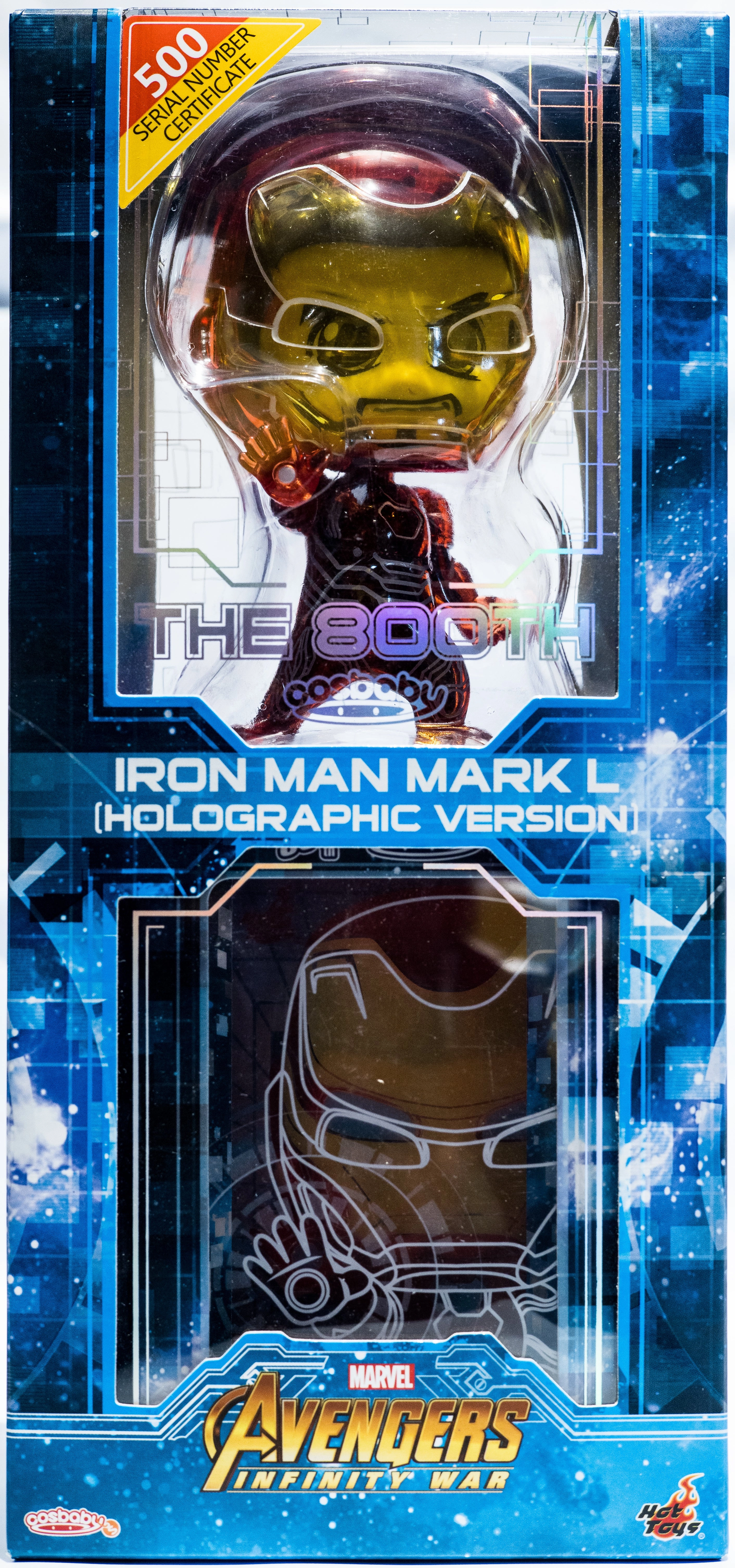 Robot Unit Hot Toys COSB800 Avengers Infinity War Iron Man Mark L (Holographic Version) Cosbaby (S) Bobble-Head