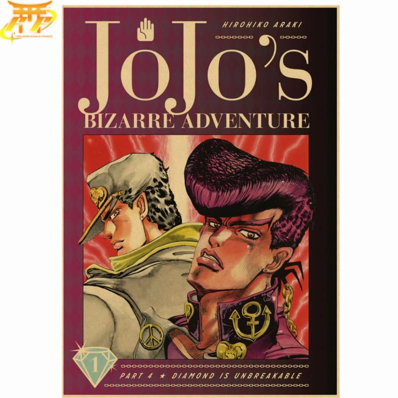 Mid Century Static Figure Poster Josuke Higashikata - Jojo's Bizarre Adventure?