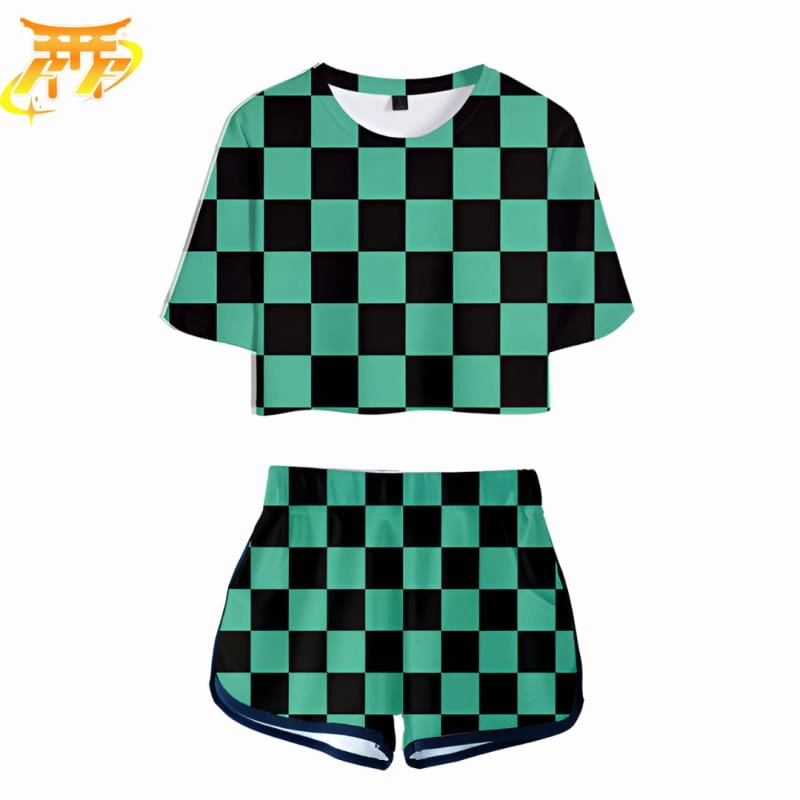 Collectible Statue Pyjama Femme Tanjiro ?? carreaux vert - Demon Slayer?