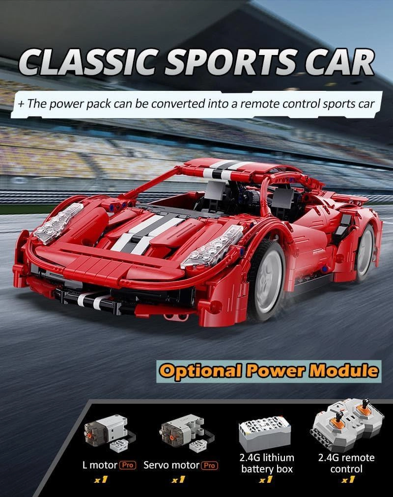 3D printed Entryway Accent Red Devils Ferrari Pista 488 Building Blocks Set