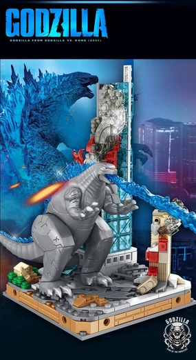 Designer Sculpture Godzilla City Battle Building Blocks