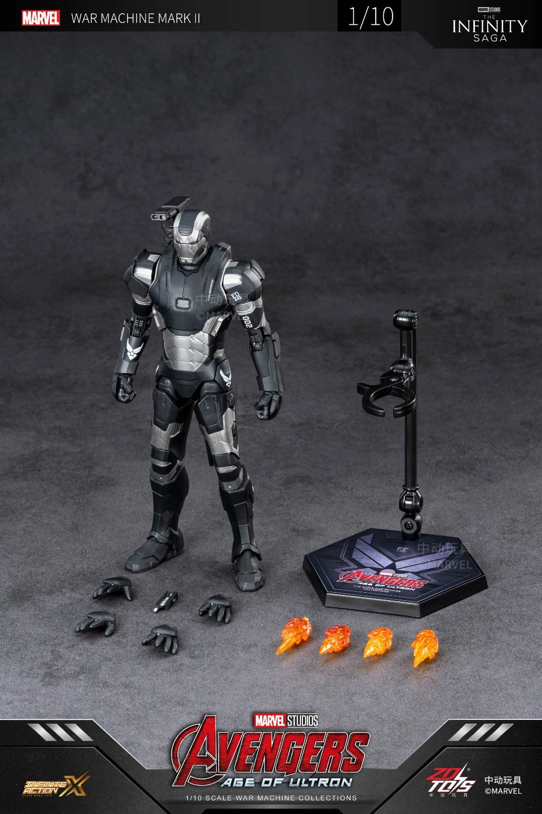 Preorder! ZD Toys Ironman 2 Ironman War Machine Mark 2 1/10 Scale Collectible Figure Protective Case Fantasy Goods