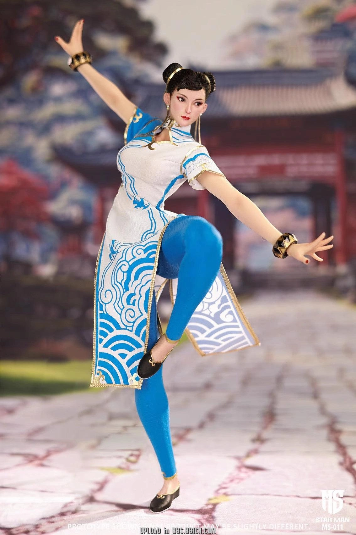 1:6 Female Fighter White Cheongsam Seamless Figure Collector's Album