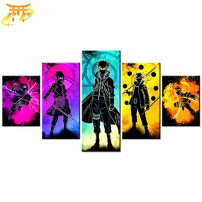 Premium Showcase Hand Painted Tableau Sasuke & Minato & Naruto - Naruto Shippuden?