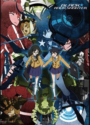 Black Rock Shooter: Girls Collage Fabric Poster Legendary Status