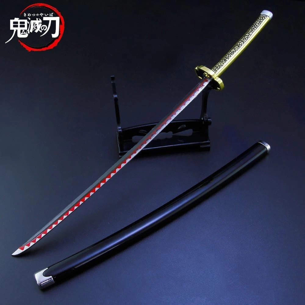 Tropical theme Collectible Display Yoriichi Tsugikuni Nichirin Blade Gold Sword Metal Replica