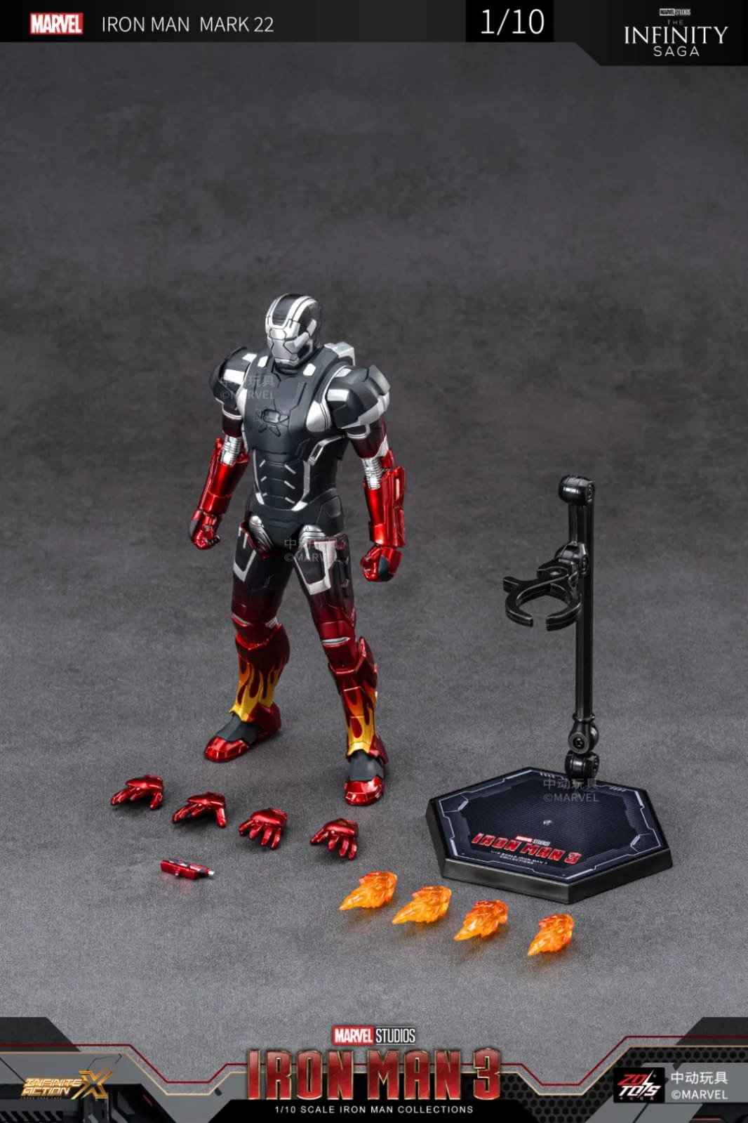 ZD Toys Iron Man 3 Mark 22 1:10 Scale Collectible Figure Dragon Figure Mountain Animal