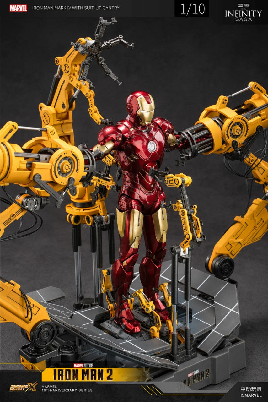 Gaming Figure ZD Toys Iron Man Mark 4 & Suit Up Gantry 1:10 Scale Collectible Figure