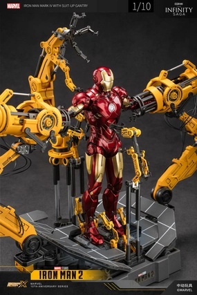 Gaming Figure ZD Toys Iron Man Mark 4 & Suit Up Gantry 1:10 Scale Collectible Figure