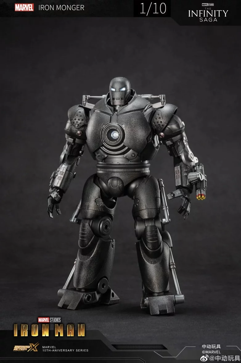 Exhibition Ready Monster Figure ZD Toys Ironman 1 Iron Monger 1/10 Scale Collectible Figure